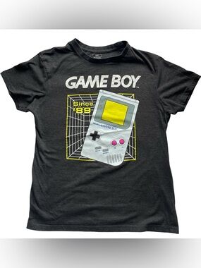 Retro Nintendo Game Boy T Shirt Black Graphic Gaming Tee Men’s Small Y2K Style